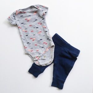 NEWBORN OUTFIT Carter's Firetruck Onesie & Pants